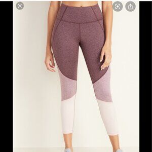Old Navy Active Elevate Color Block Go Dry Leggings High Rise Crop Womens XL